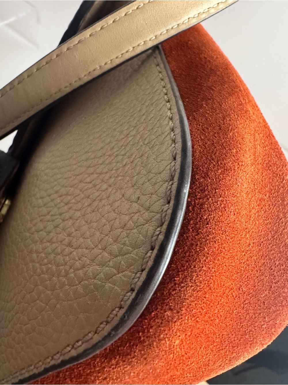 #311 Tory Burch McGraw Embossed Leather & Suede Crossbody Bag - Picture 13 of 16